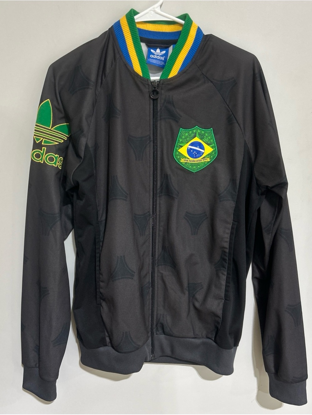 Adidas Original Brazil National Track Zippered Jacket Usa Size Large.